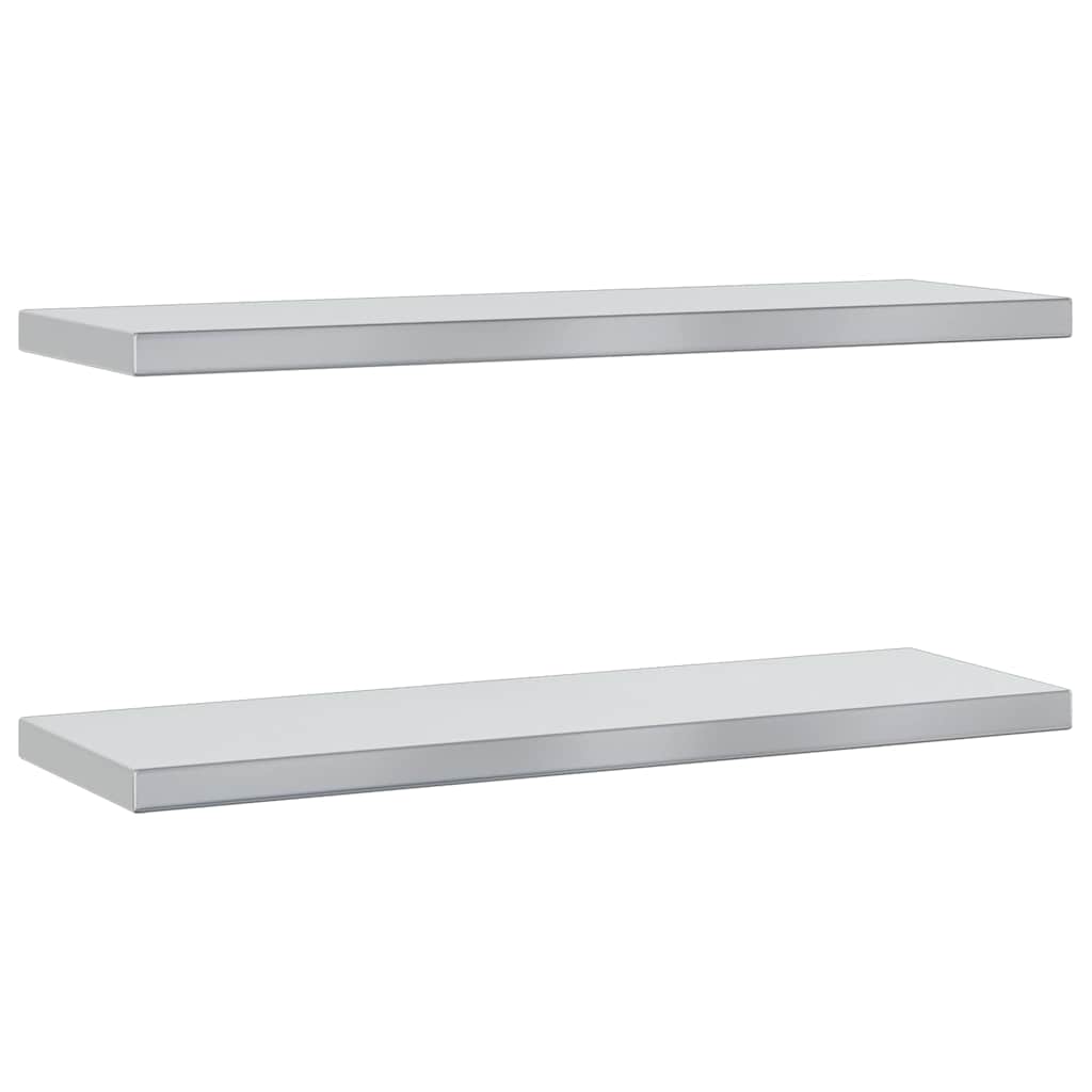vidaXL Wall Shelves 2 pcs 75x23.5 cm Silver Stainless Steel 2