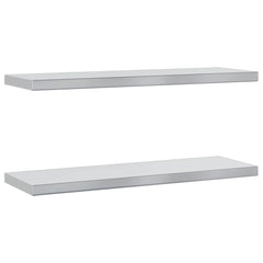 vidaXL Wall Shelves 2 pcs 75x23.5 cm Silver Stainless Steel 2