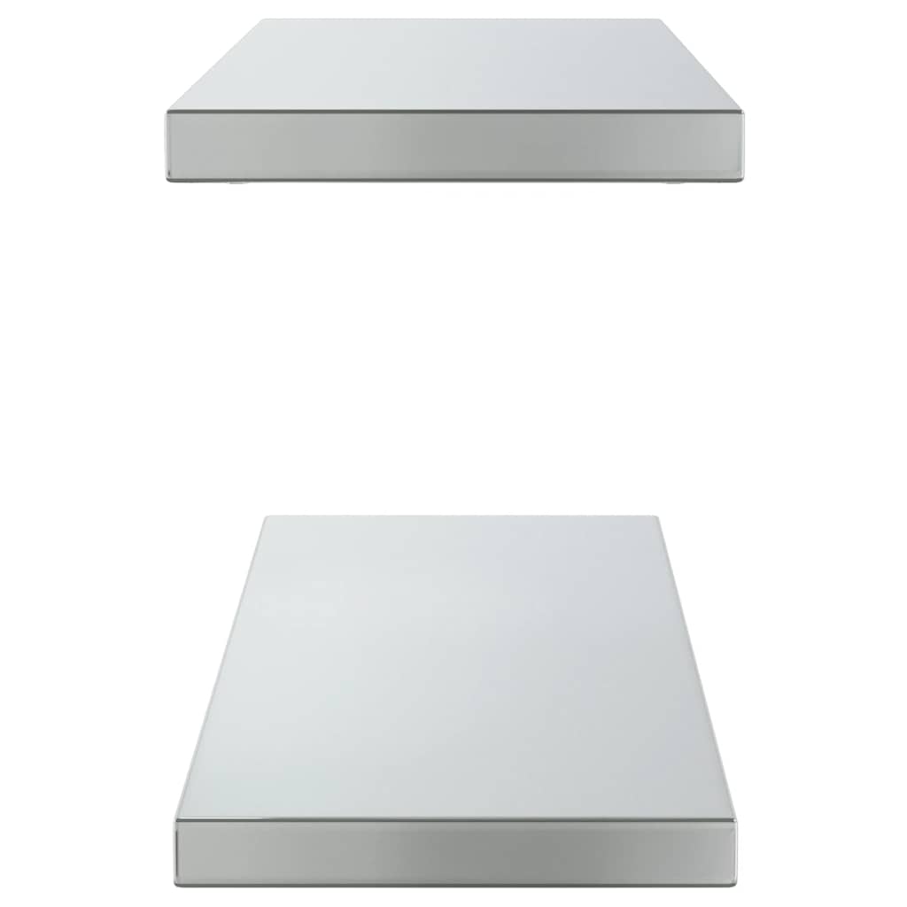 vidaXL Wall Shelves 2 pcs 75x23.5 cm Silver Stainless Steel 5