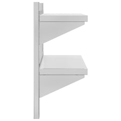 vidaXL 2-Tier Wall Shelf 75x23.5x60 cm Silver Stainless Steel 6