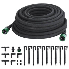 vidaXL Garden Soaker Hose Black 0.6" 25 m Rubber 2