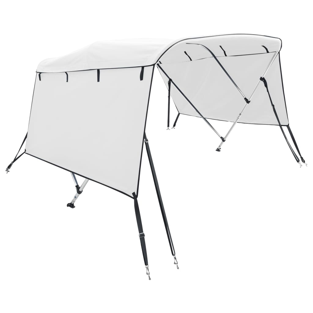3-bow Bimini Top with Sidewalls without mesh White 183 x (154-167) x 137 cm