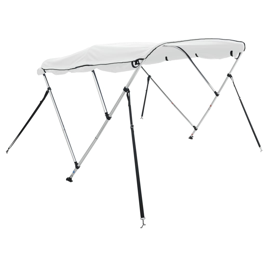 3-bow Bimini Top with Sidewalls without mesh White 183 x (154-167) x 137 cm