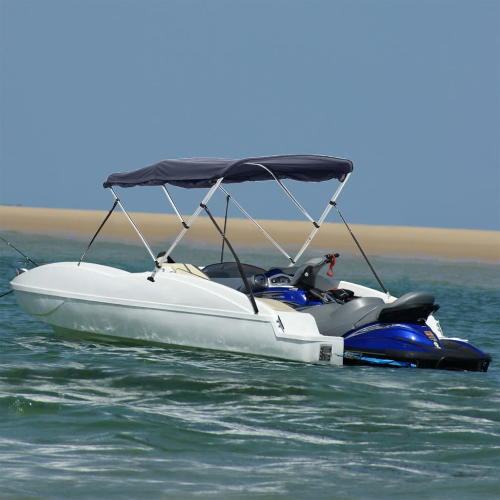3-bow Bimini Top with Sidewalls without mesh Blue 183 x (154-167) x 137 cm