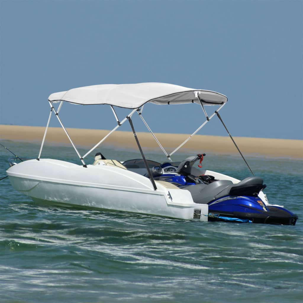 3-bow Bimini Top with Sidewalls without mesh White 243 x (170-182) x 137 cm