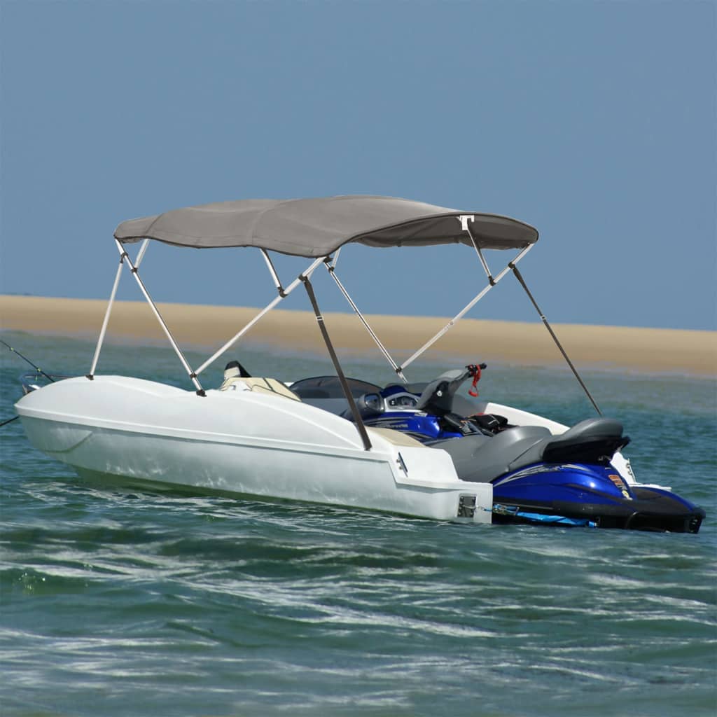 3-bow Bimini Top with Sidewalls without mesh Anthracite grey 243 x (200-213) x 137 cm