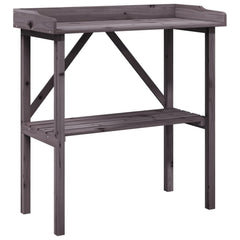 vidaXL Plant Table with Shelf Grey 78x38x82.5 cm Solid Wood Fir 2