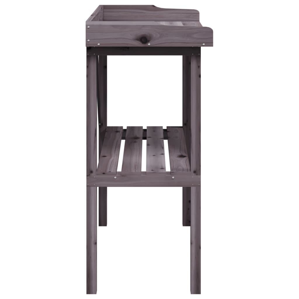 vidaXL Plant Table with Shelf Grey 78x38x82.5 cm Solid Wood Fir 5