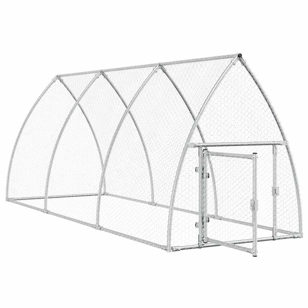Chicken Cage Silver Galvanised Steel 300 x 105 x 120 cm