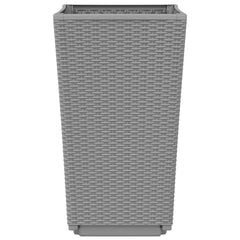 vidaXL Garden Planters 2 pcs Light Grey 32.5x32.5x57 cm PP 6