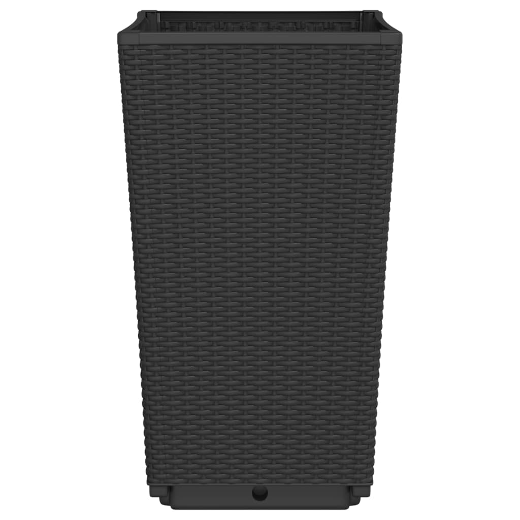 vidaXL Garden Planters 2 pcs Black 32.5x32.5x57 cm PP 5
