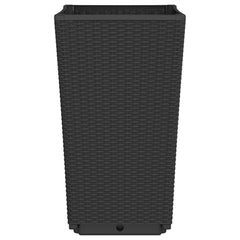 vidaXL Garden Planters 2 pcs Black 32.5x32.5x57 cm PP 5