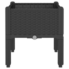 vidaXL Garden Planter with Legs Black 40x40x42 cm PP 4