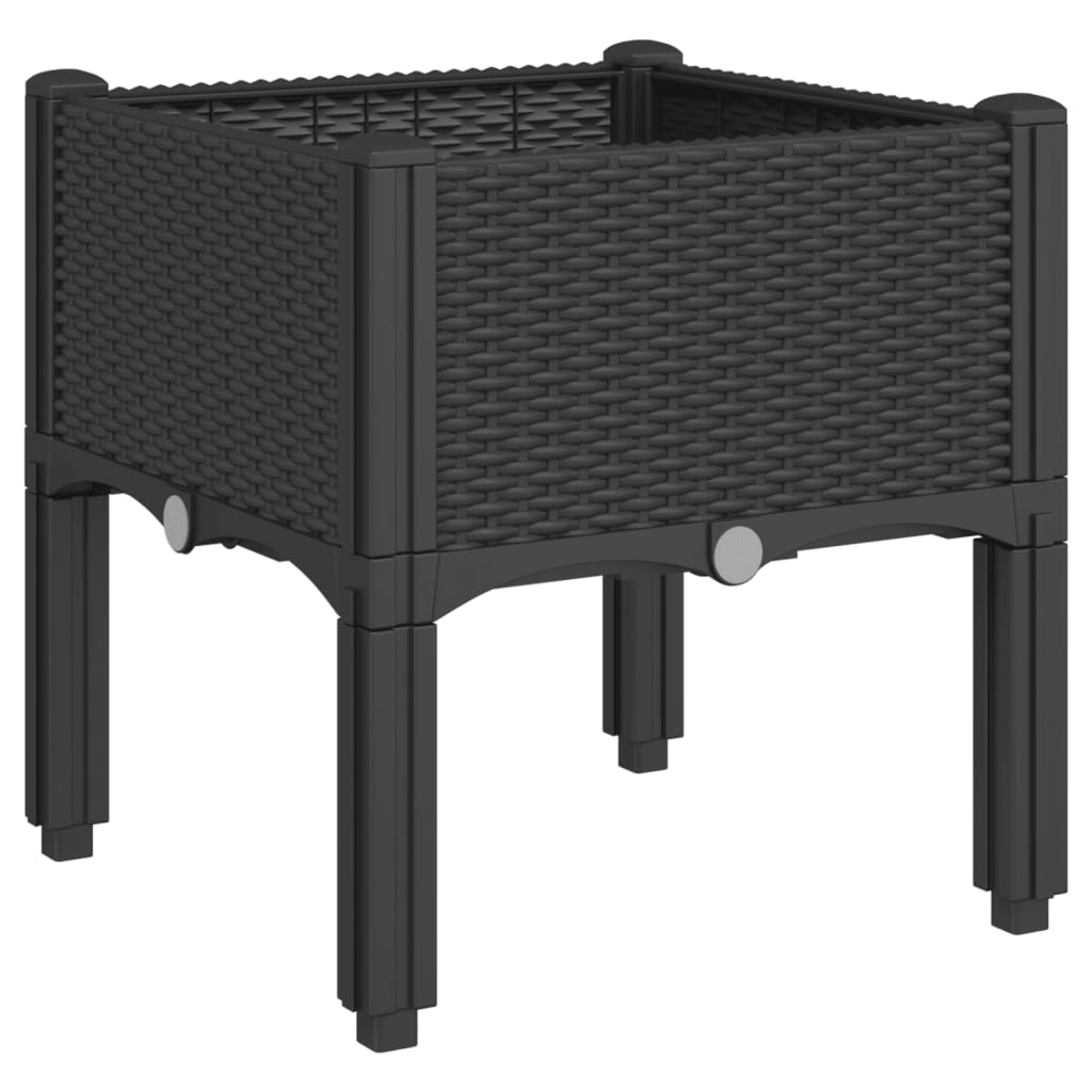 vidaXL Garden Planter with Legs Black 40x40x42 cm PP 6
