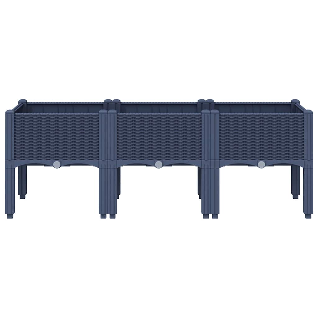 vidaXL Garden Planter with Legs Blue Grey 120x40x42 cm PP 3