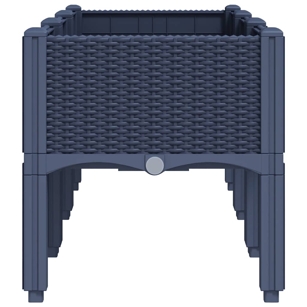 vidaXL Garden Planter with Legs Blue Grey 120x40x42 cm PP 4