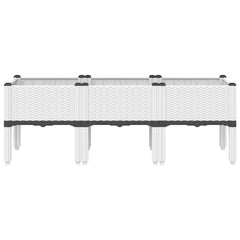 vidaXL Garden Planter with Legs White 120x40x42 cm PP 3