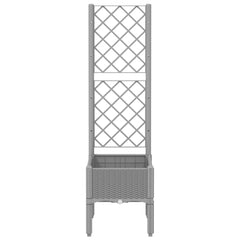 vidaXL Garden Planter with Trellis Light Grey 40x40x142 cm PP 3