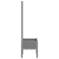 vidaXL Garden Planter with Trellis Light Grey 40x40x142 cm PP 4