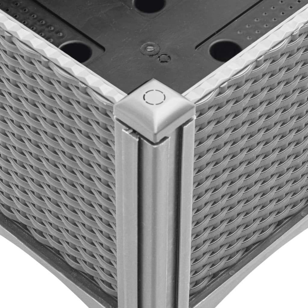 vidaXL Garden Planter with Trellis Light Grey 40x40x142 cm PP 6