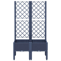 vidaXL Garden Planter with Trellis Blue Grey 80x40x142 cm PP 3
