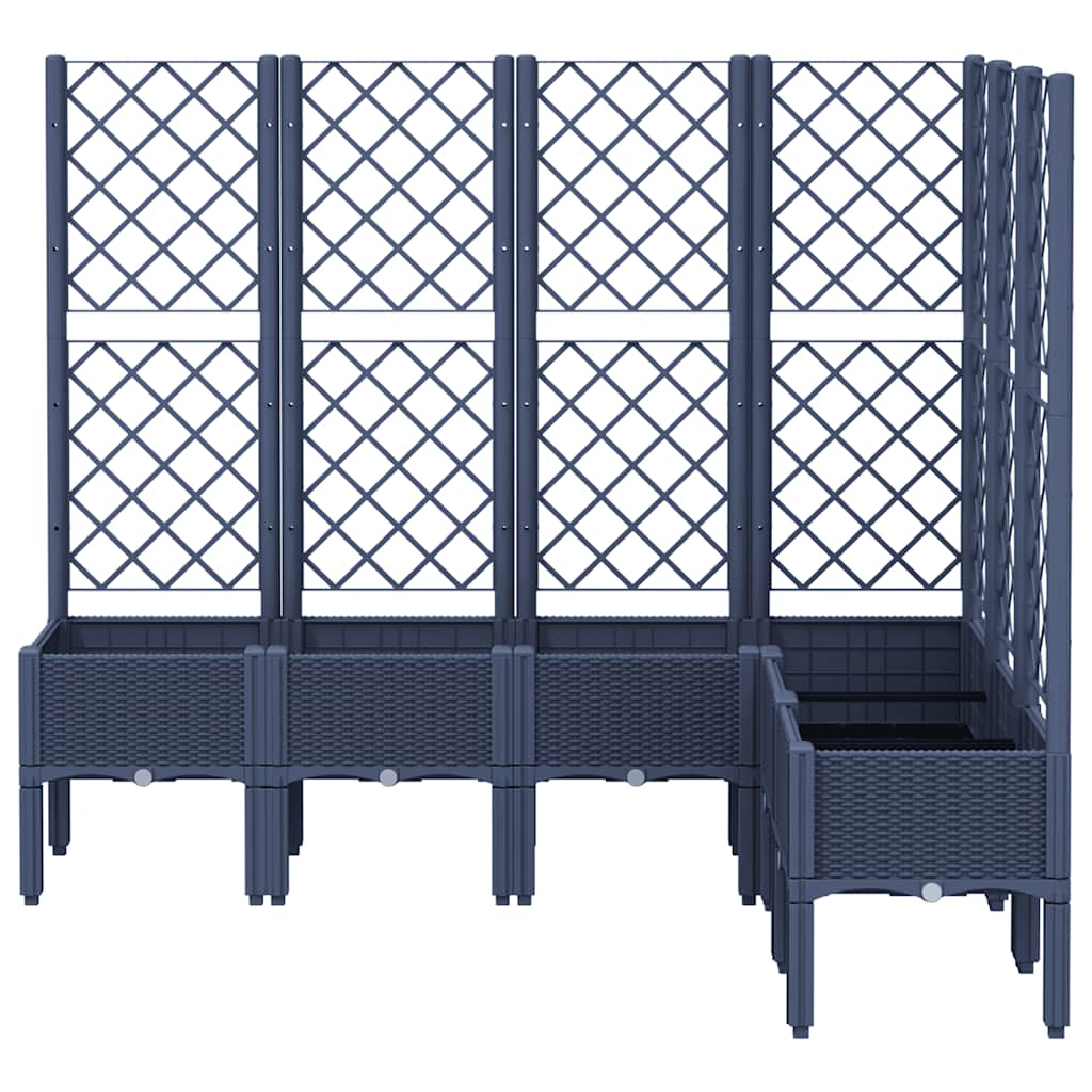 Garden Planter with Trellis 160x120x142 cm PP Blue grey