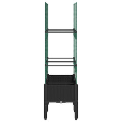vidaXL Garden Planter with Trellis Black 80x40x142.5 cm PP 4