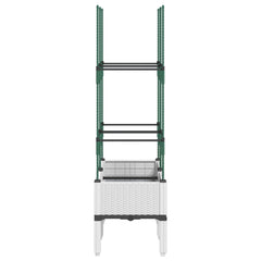 vidaXL Garden Planter with Trellis White 80x40x142.5 cm PP 4