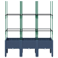 Garden Planter with Trellis 80x40x142,5 cm PP Depth 40 cm Blue grey 120 cm