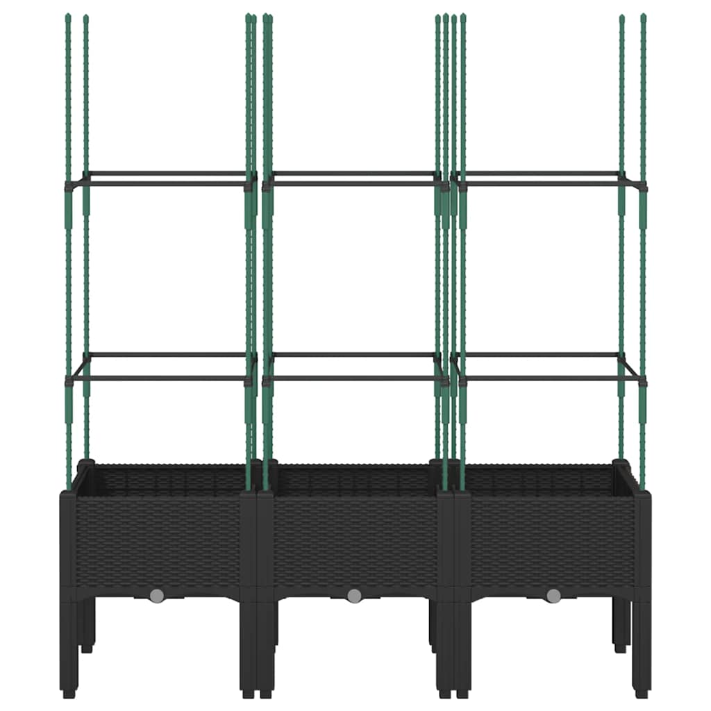 Garden Planter with Trellis 80x40x142,5 cm PP Depth 40 cm Black 120 cm