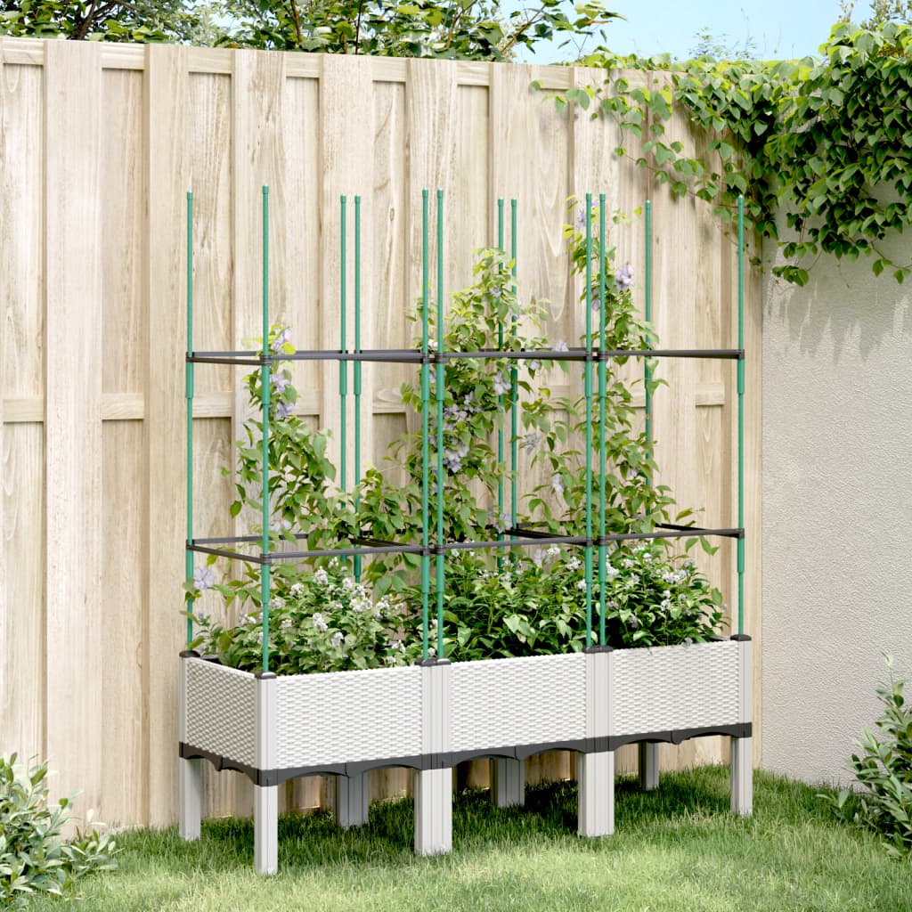 vidaXL Garden Planter with Trellis 80x40x142.5 cm PP