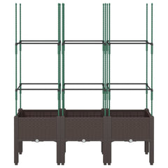 vidaXL Garden Planter with Trellis Brown 120x40x142.5 cm PP 3