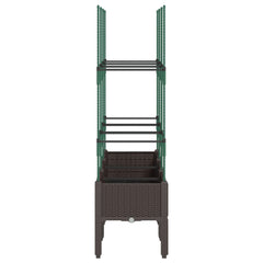 vidaXL Garden Planter with Trellis Brown 120x40x142.5 cm PP 4