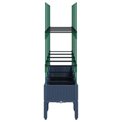 vidaXL Garden Planter with Trellis Blue Grey 160x40x142.5 cm PP 4
