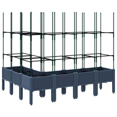 Garden Planter with Trellis 160x120x142.5 cm PP Blue grey