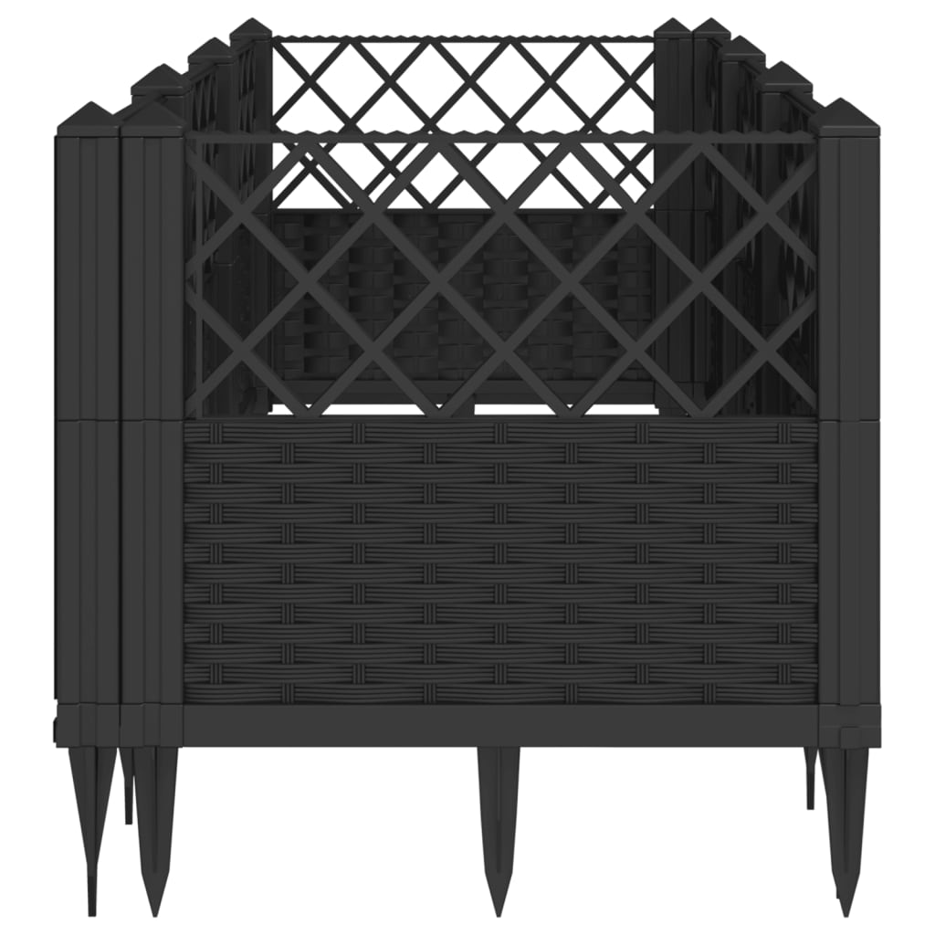 vidaXL Garden Planter | Black | PP (polypropylene) | 123.5x43.5x43.5 cm 4