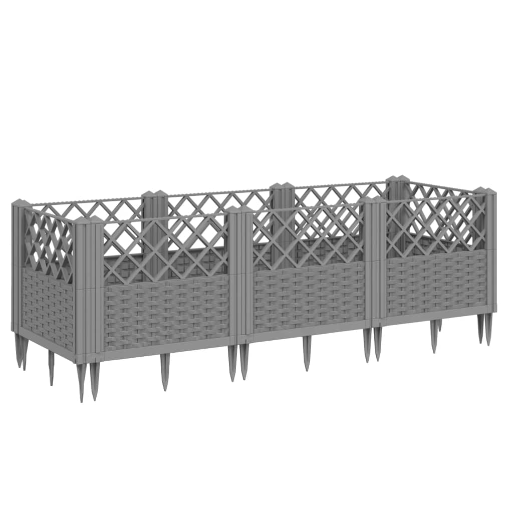 vidaXL Garden Planter | Light Grey | Polypropylene | Large | Modular 2