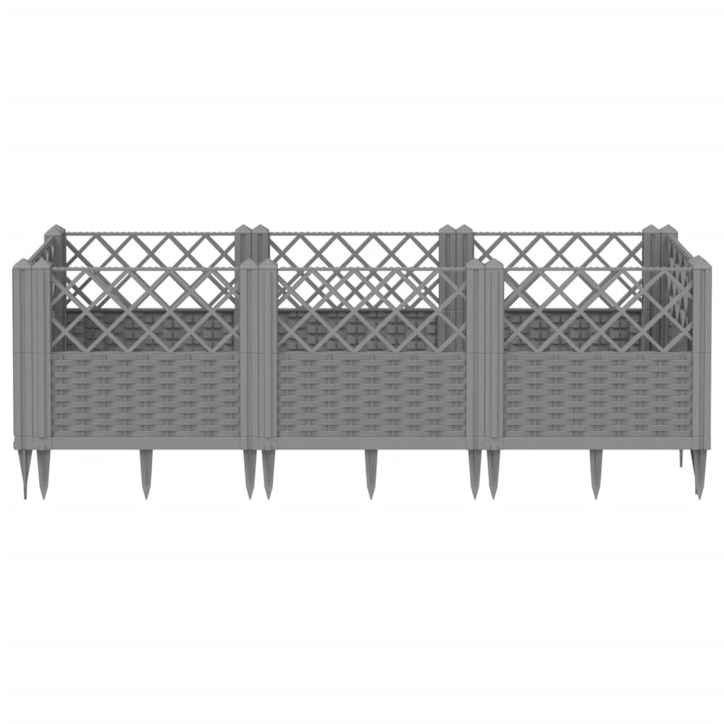 vidaXL Garden Planter | Light Grey | Polypropylene | Large | Modular 3