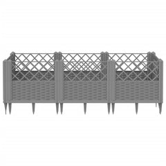 vidaXL Garden Planter | Light Grey | Polypropylene | Large | Modular 3