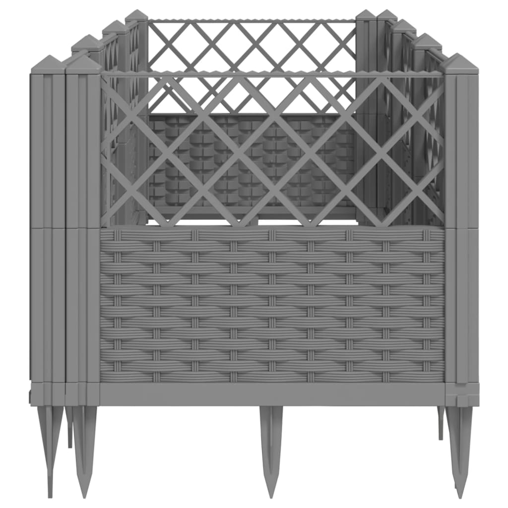 vidaXL Garden Planter | Light Grey | Polypropylene | Large | Modular 4