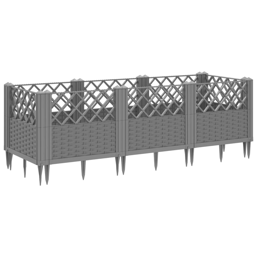 vidaXL Garden Planter | Light Grey | Polypropylene | Large | Modular 5