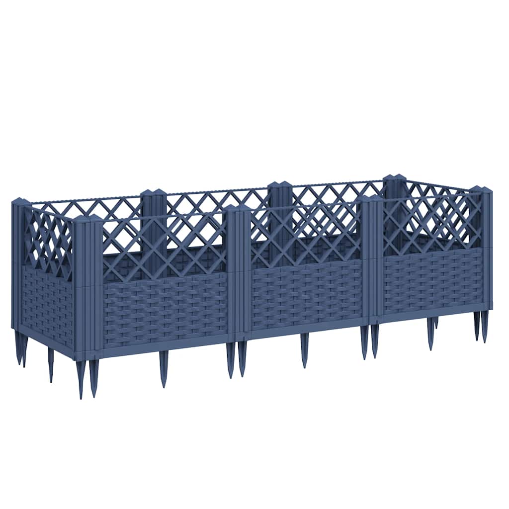 vidaXL Garden Planter | Blue grey | Polypropylene | 123.5x43.5x43.5 cm | Modular 2