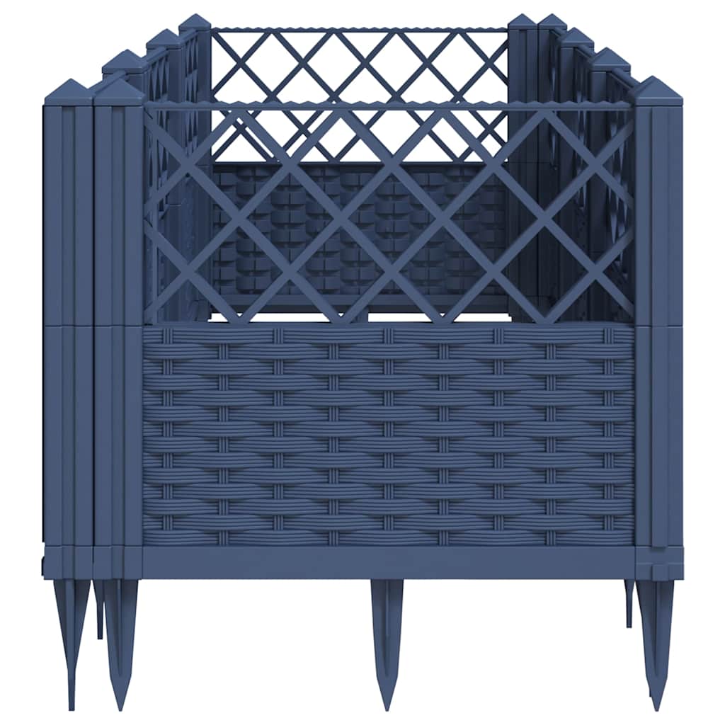 vidaXL Garden Planter | Blue grey | Polypropylene | 123.5x43.5x43.5 cm | Modular 4