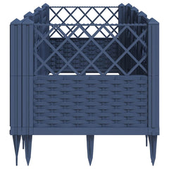 vidaXL Garden Planter | Blue grey | Polypropylene | 123.5x43.5x43.5 cm | Modular 4