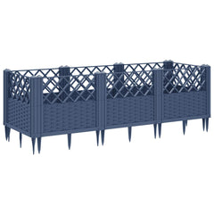 vidaXL Garden Planter | Blue grey | Polypropylene | 123.5x43.5x43.5 cm | Modular 5