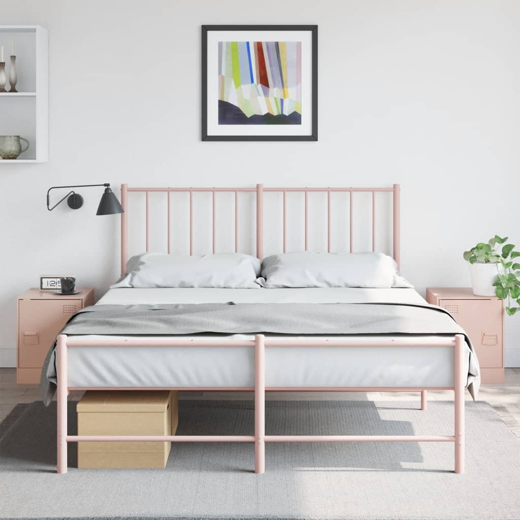 vidaXL Bedside Cabinets 2 pcs Pink 34.5x39x44 cm Steel 1