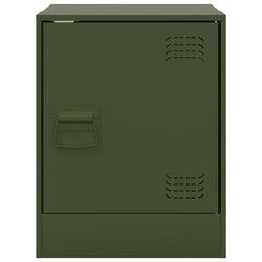 vidaXL Bedside Cabinets 2 pcs Olive Green 34.5x39x44 cm Steel 5