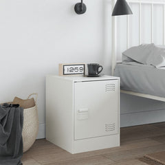 vidaXL Bedside Cabinet White 34.5x39x44 cm Steel 3