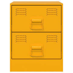 vidaXL Bedside Cabinets 2 pcs Yellow 34.5x39x44 cm Steel 5