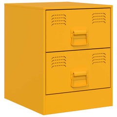 vidaXL Bedside Cabinets 2 pcs Yellow 34.5x39x44 cm Steel 6